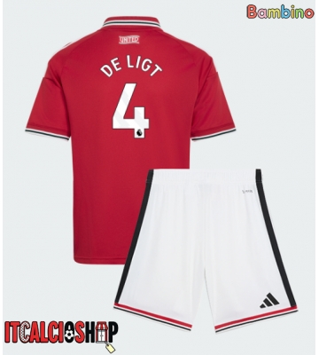 Manchester United Matthijs de Ligt #4 Prima Maglia Bambino 2026-27 Manica Corta (+ Pantaloni corti)